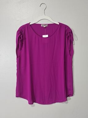 Pleione Fuchsia Sleeveless Tie-Shoulder Tank